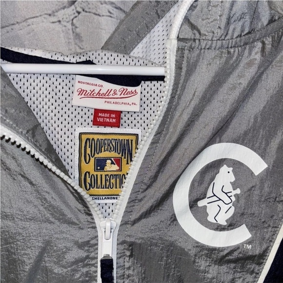 Chicago Cubs Mens Mitchell And Ness Navy Highlight Reel Windbreaker Half Zip XL - Picture 3 of 6
